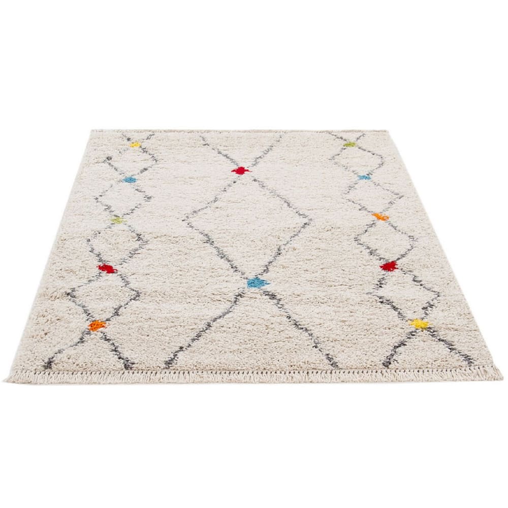 Tapis shaggy style berbère multicolore 135x190 cm — vue 3