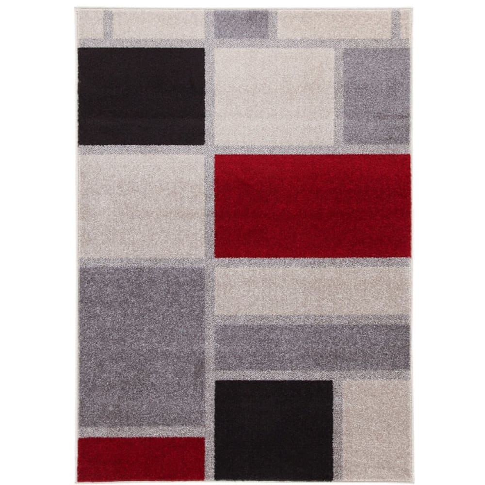 Tapis de salon moderne rouge 120x170 cm