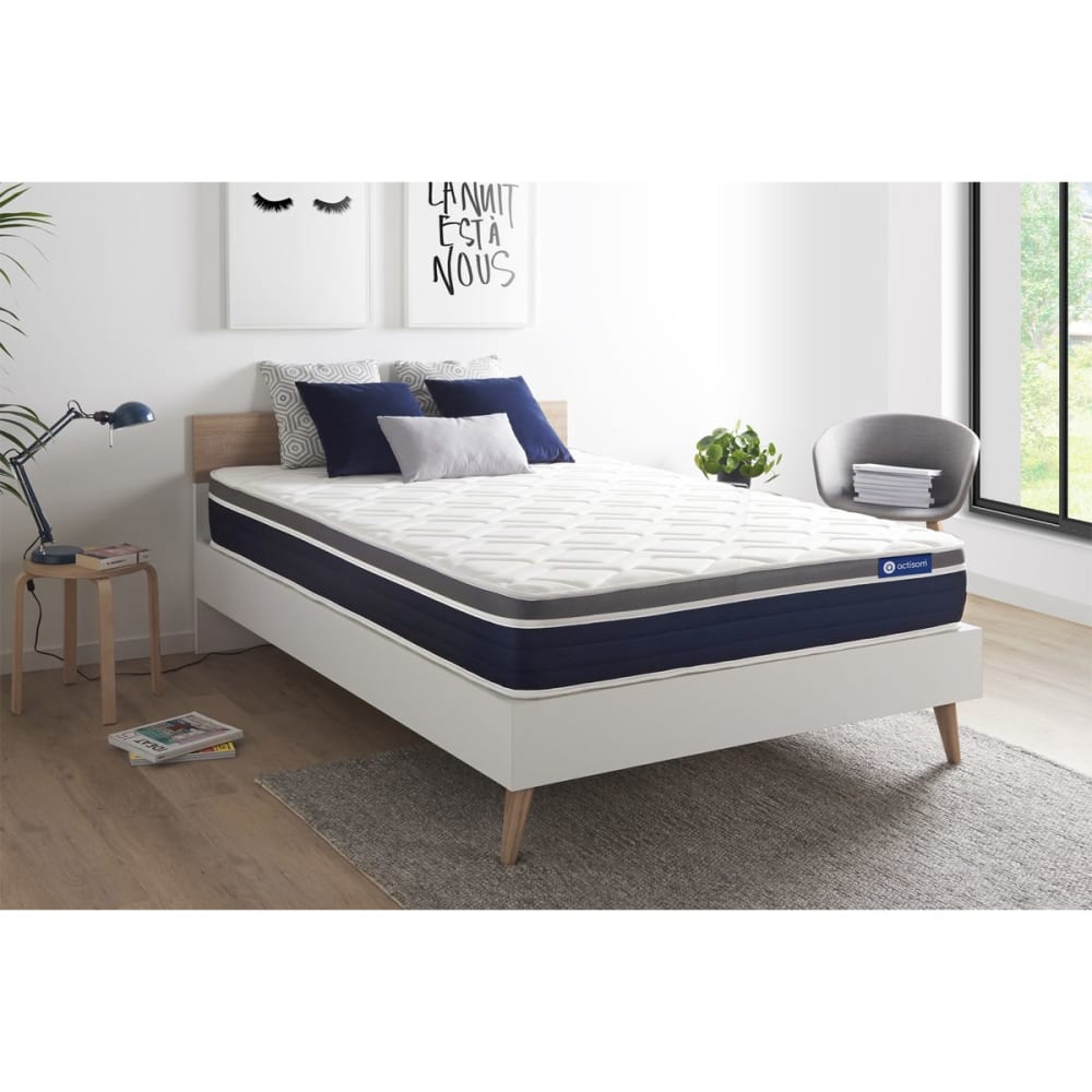 Actisom Matratze aus Latex und Memory-Schaum 140 x 190 cm, weiß style classic chic - Stoff