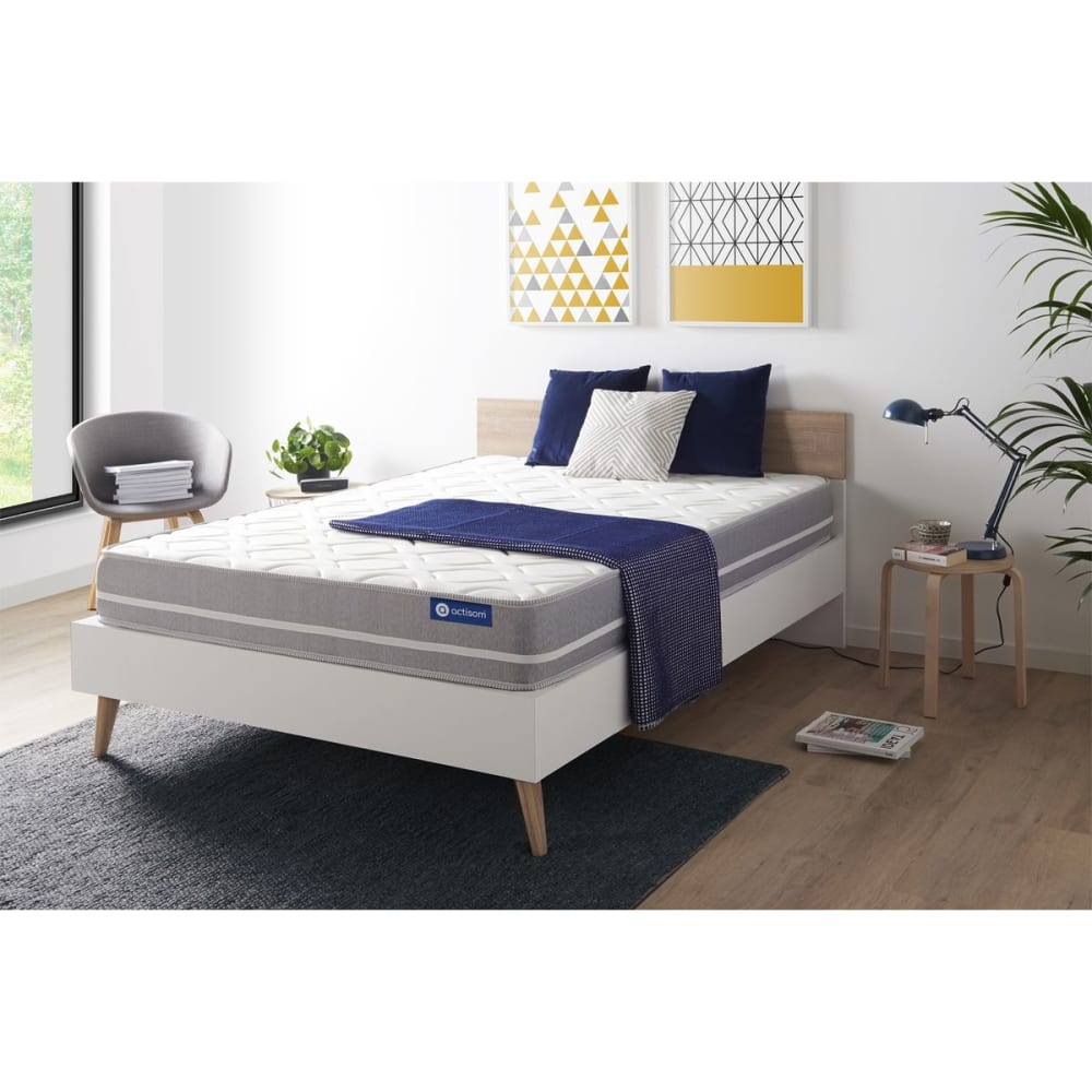 Actisom Matratze aus Latex und Memory-Schaum 140 x 190 cm, weiß style classic chic - Stoff