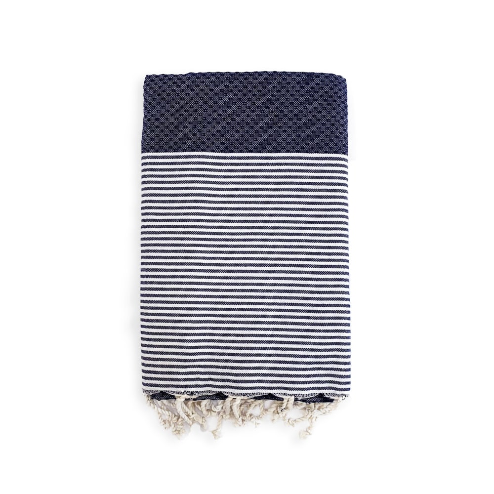 Fouta traditionnelle ''Mikanda'' Navy 100x200