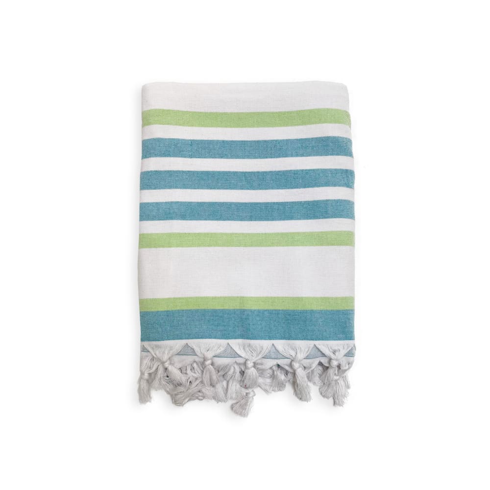 Fouta doublée éponge ''Latigo Lake'' 140x180cm 340g/m² bleu