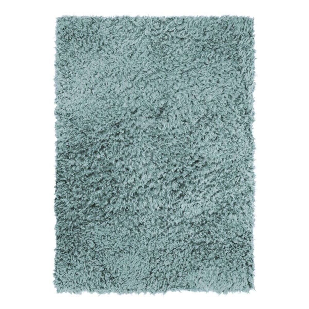 Tapis tout doux fausse fourrure bleu clair 120x170 - Maisons Du