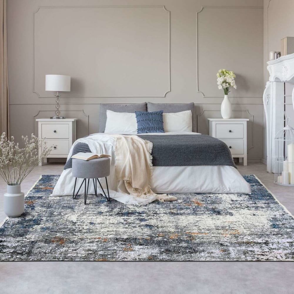 Tapis extra-doux motif abstrait gris clair 120x170