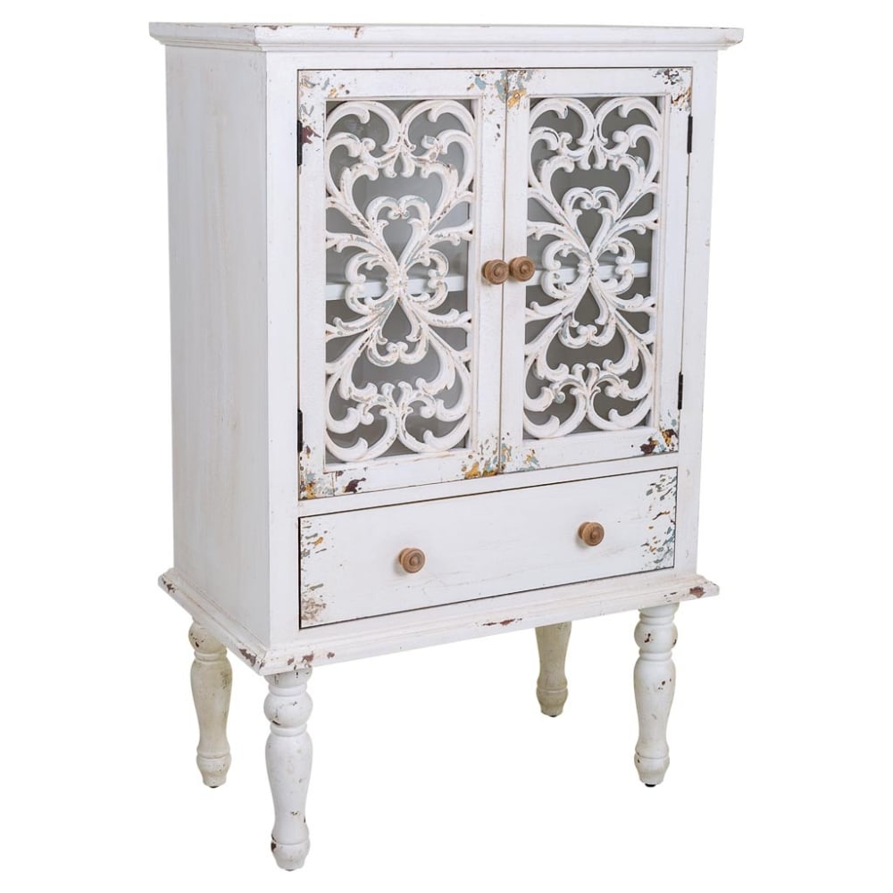 Vitrine en bois blanc 71x40x111h