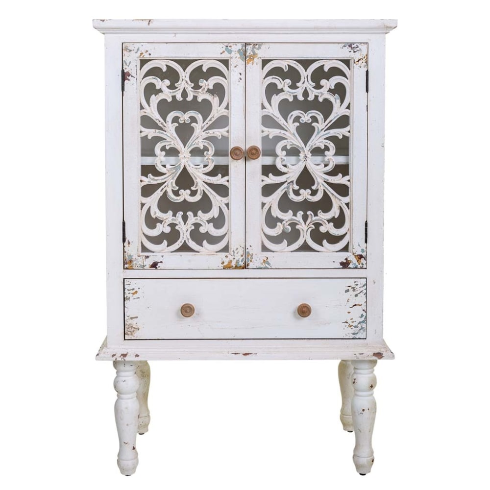 Vitrine en bois blanc 71x40x111h