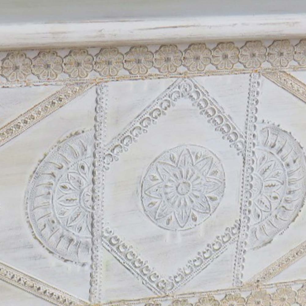 Baúl de madera acabado artesanal Blanco 90x40x45h cm - Maisons du Monde