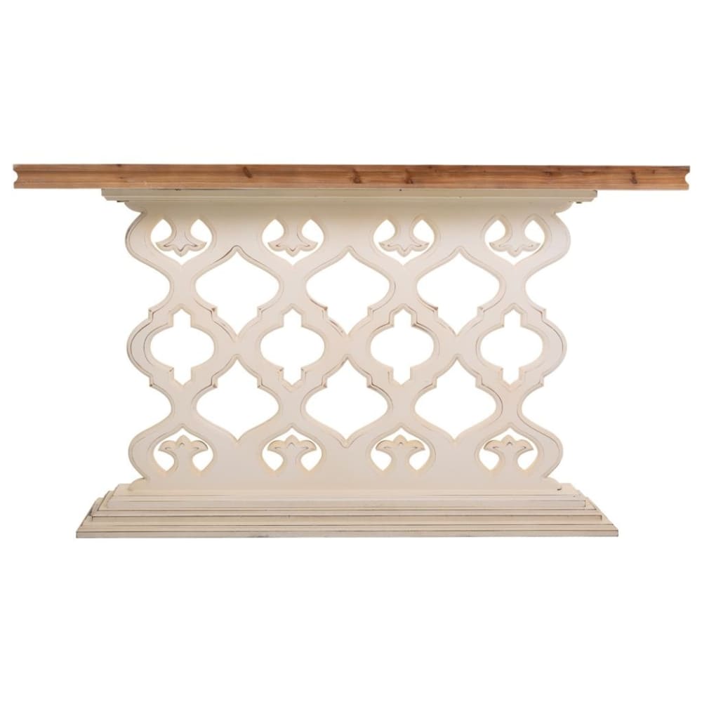 Recibidor de madera tallada blanco 142x30x78.50 - Maisons du Monde
