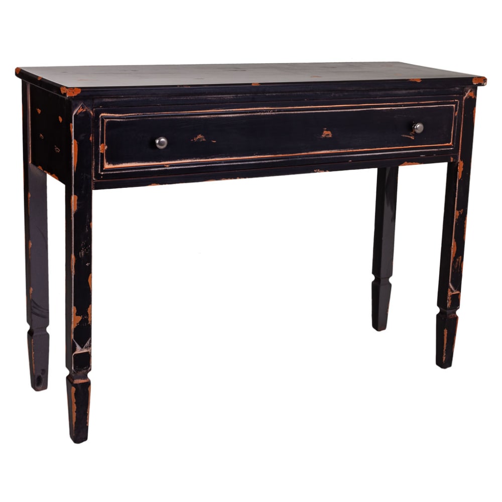 Recibidor-consola de madera negro 112x38x82