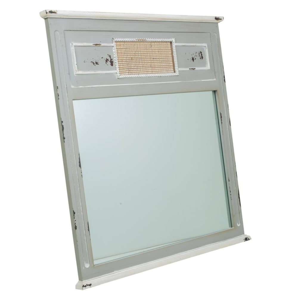 Miroir en bois et bambou gris 70x3,3x76h