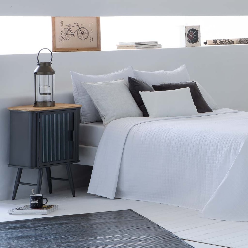 Cuadro de madera y tela impresa marrón 33x43x1,8h cm - Maisons du Monde