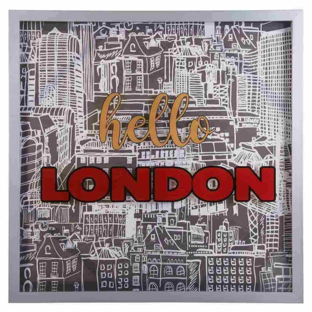 cuadro de canvas doble impreso con marco multicolor 80x80x4 h cm