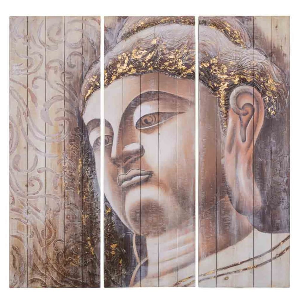 cuadro pintado a mano 3 pzas 50x150x4