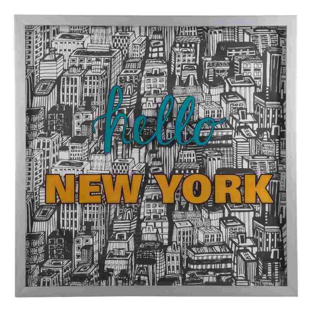 Cuadro de canvas doble impreso con marco multicolor 80x80x4 h cm
