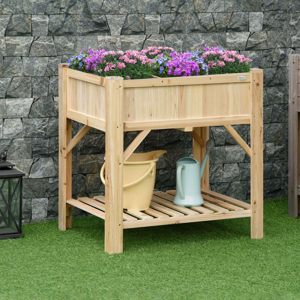 Huerto urbano de madera 78.5x58x81 cm madera natural - Maisons du Monde
