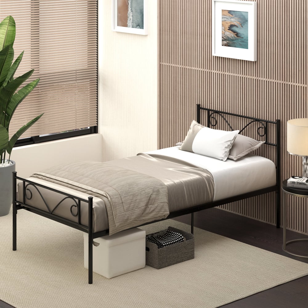 Marco de cama individual 95x196x100 cm negro - Maisons du Monde