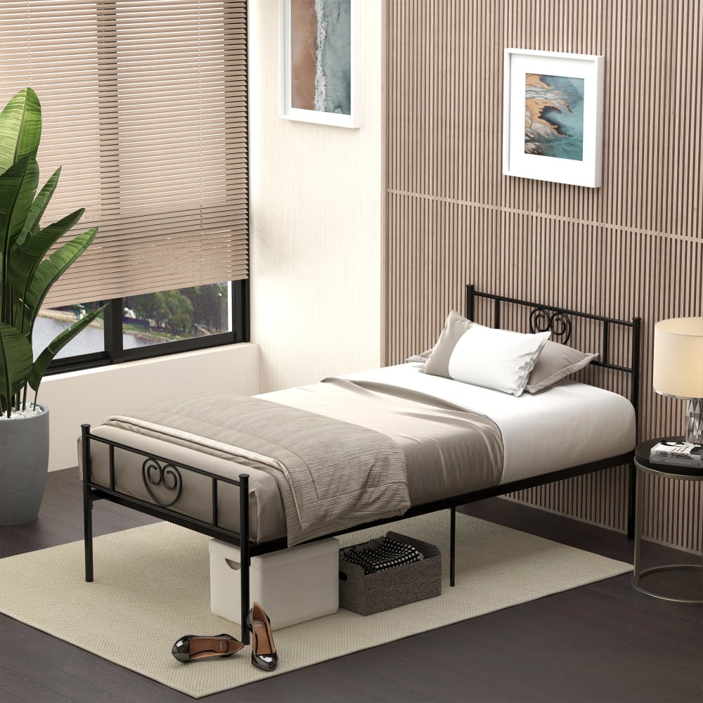 Marco de cama individual 95x196x100 cm negro - Maisons du Monde