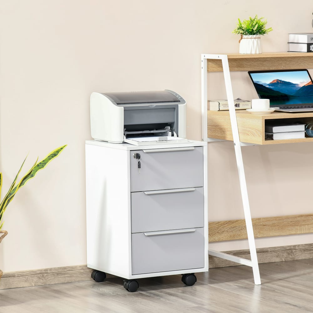 Cajonera tipo archivador 40x40x63.5 cm blanco y gris - Maisons du Monde