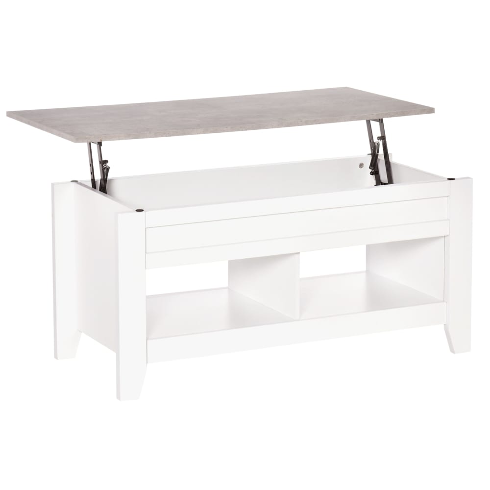 Mesa de centro elevable 105x50x49 cm blanco