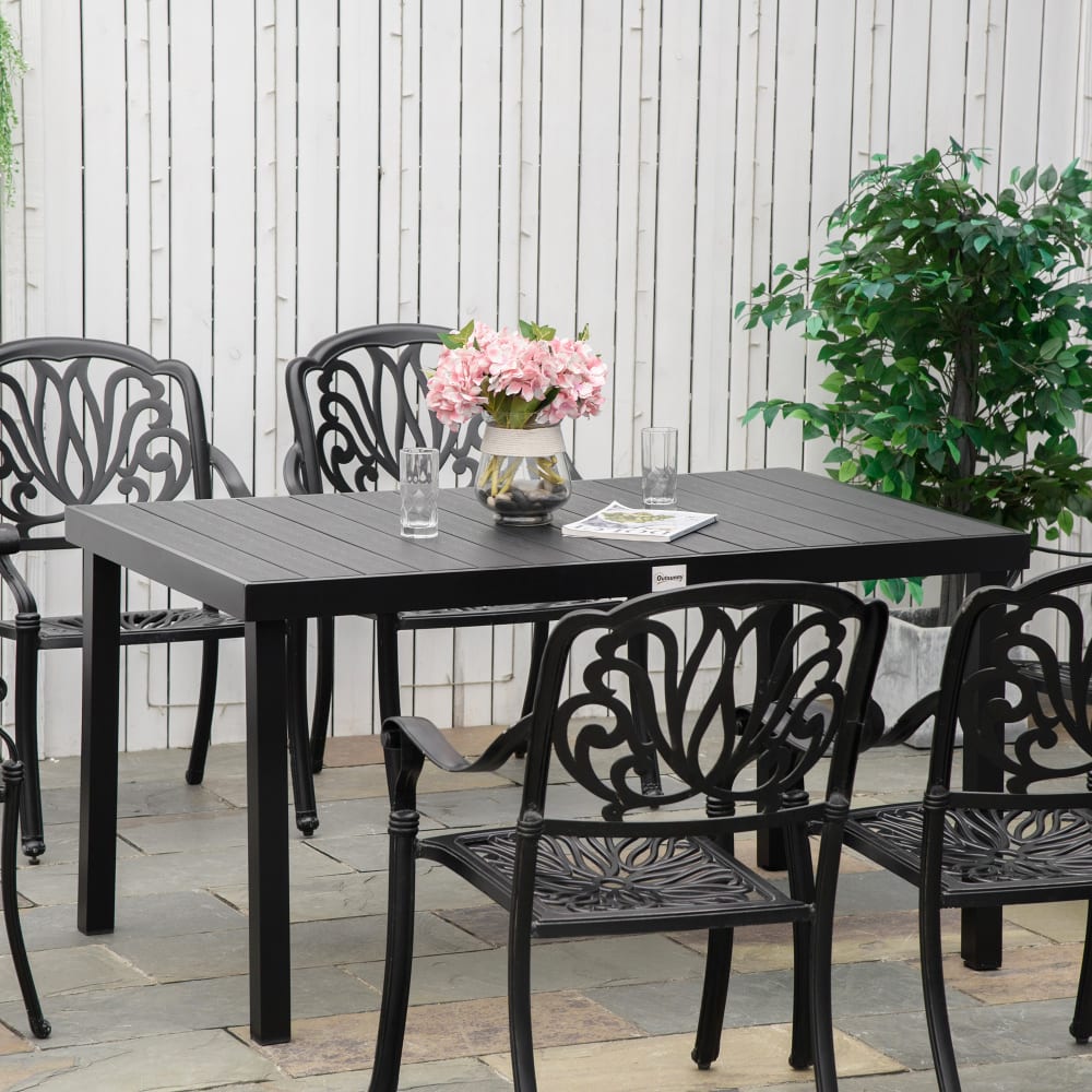 Mesa de jardín 140x90x74 cm negro - Maisons du Monde