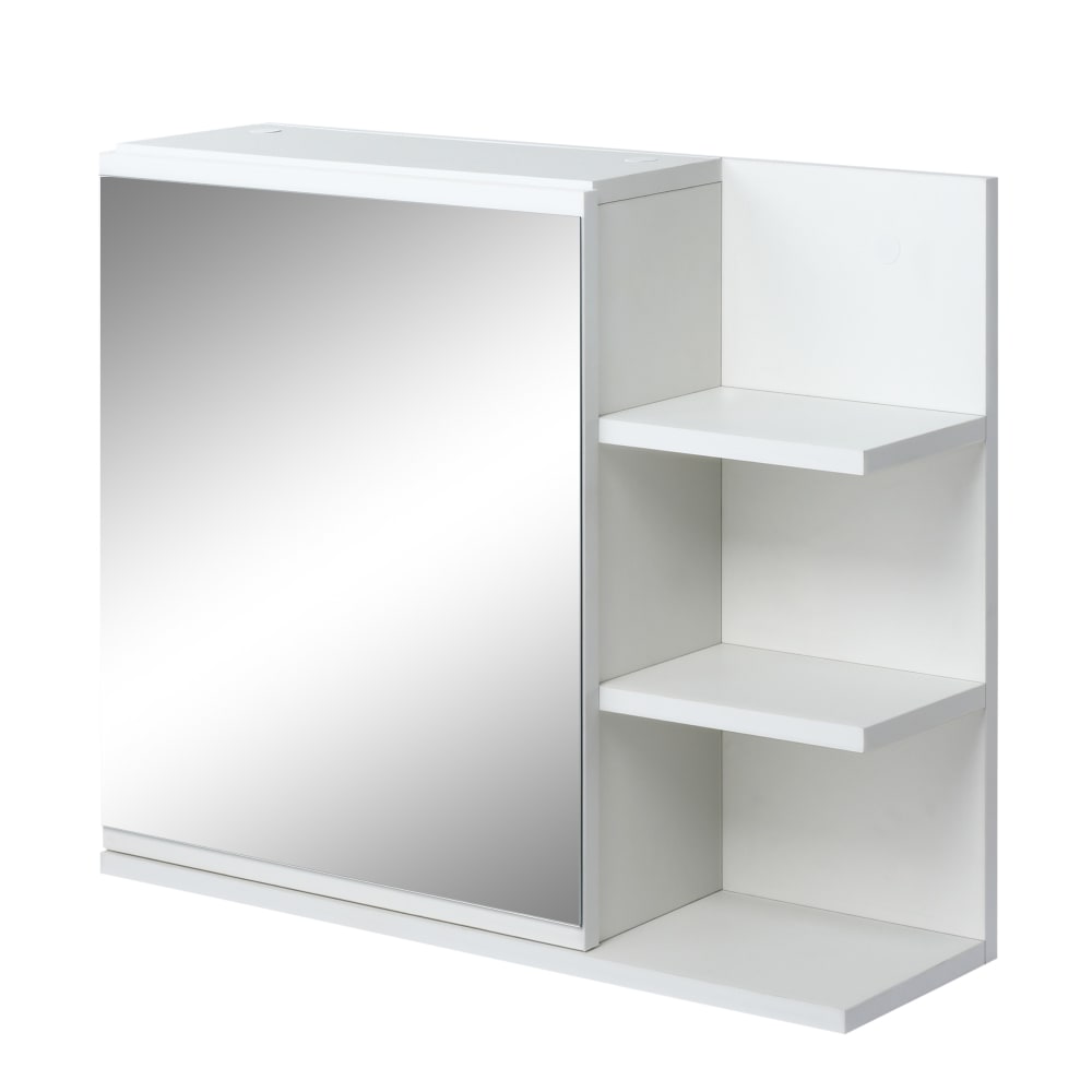 Armario baño con espejo 60x18x50 cm blanco