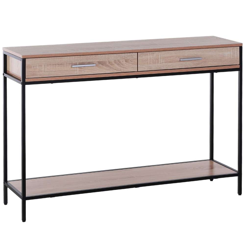 Mesa para recibidor 120x30x81,5 cm roble y negro