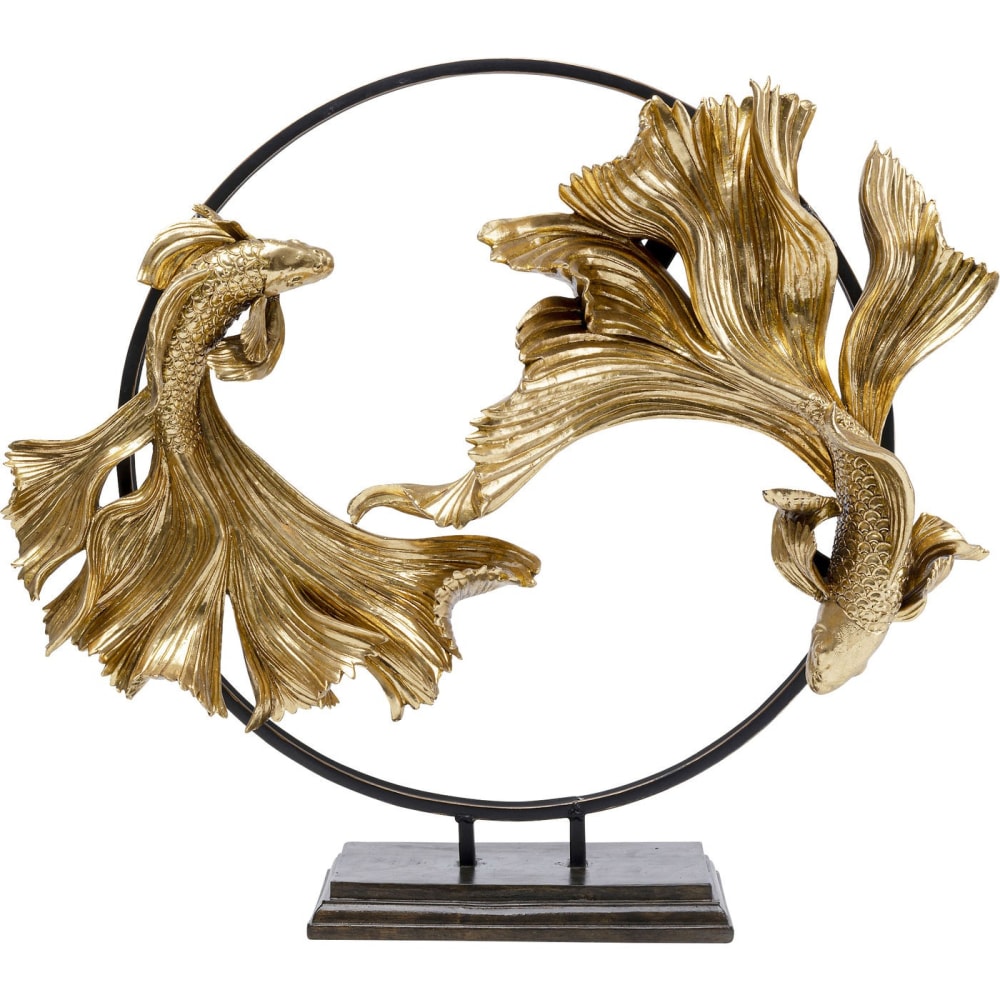 Deko-Objekt Fische Aus Polyresin Und Stahl, Gold, H65Cm