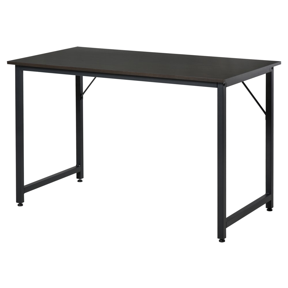 Mesa de ordenador 120x60x73cm grano de madera, negro