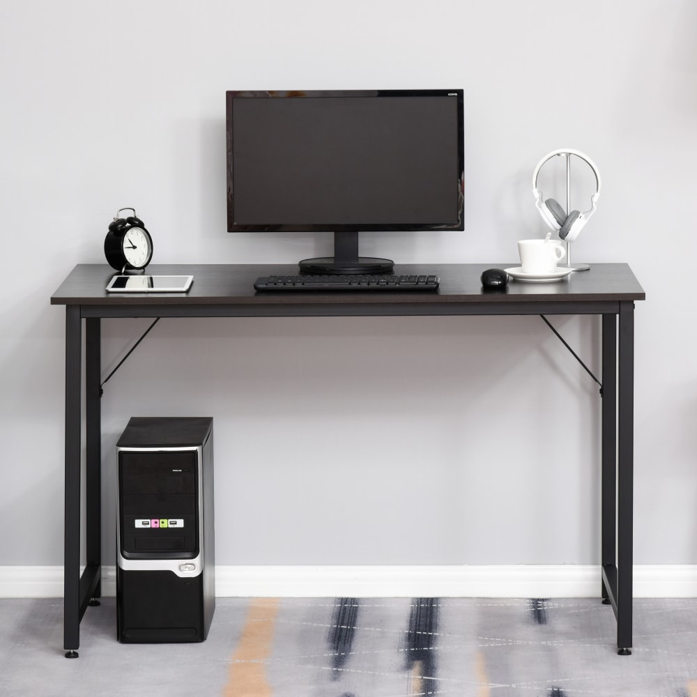 Mesa de ordenador 120x60x73cm grano de madera, negro - Maisons du Monde