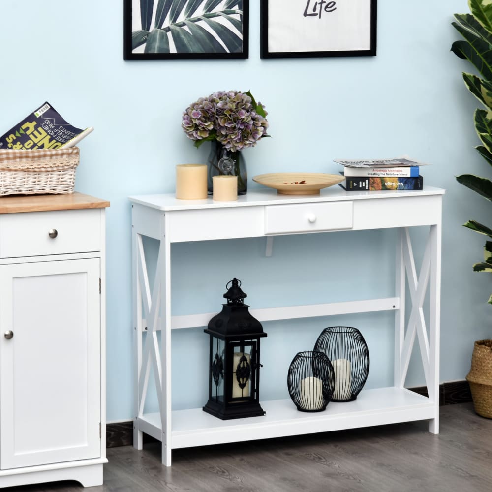 Mesa de consola 100x30x81cm blanco - Maisons du Monde