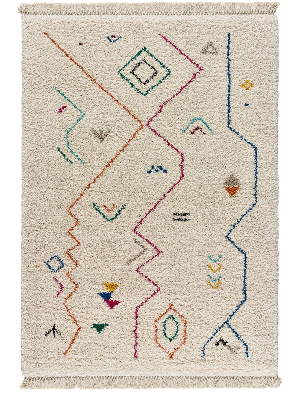 Tapis berbère crème/multicolore 160x230 cm