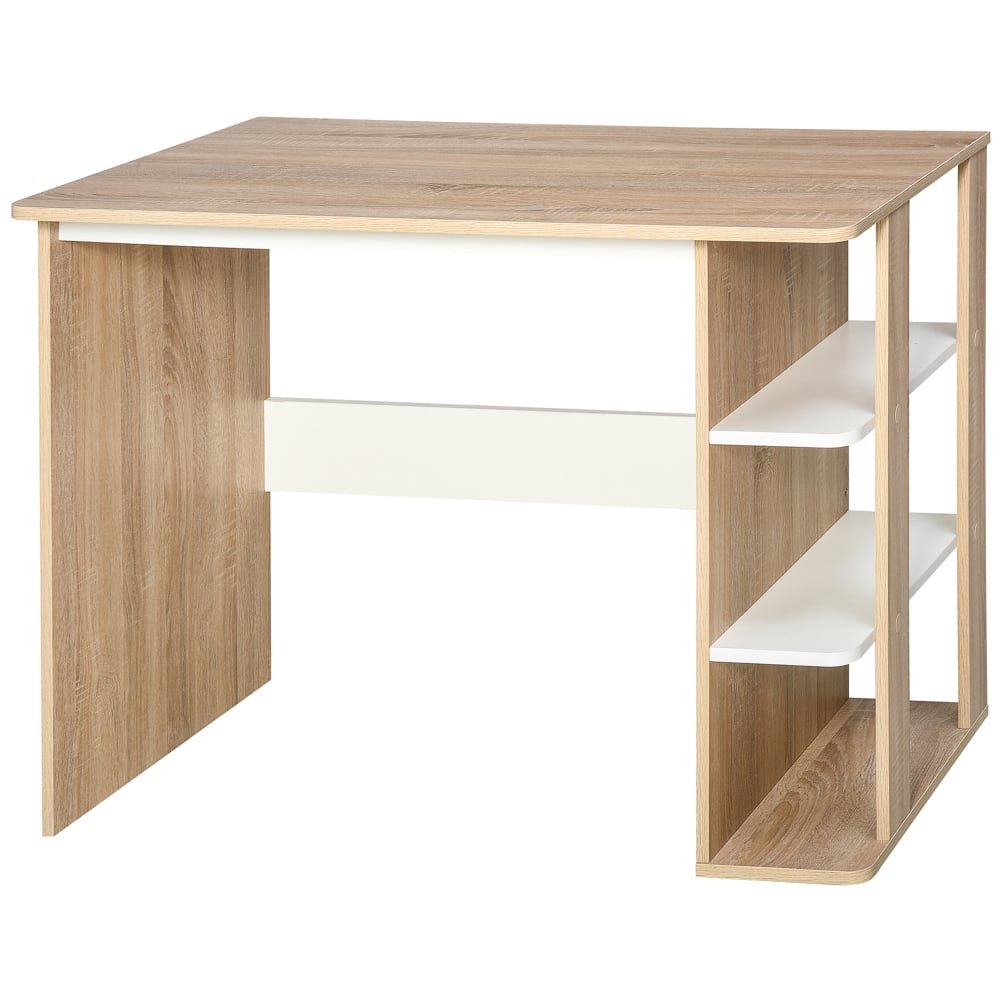 Mesa de escritorio 100x55x74 cm color roble y blanco