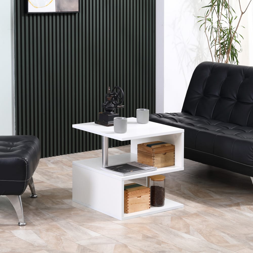Mesa de centro café 50x50x50 cm blanco - Maisons du Monde