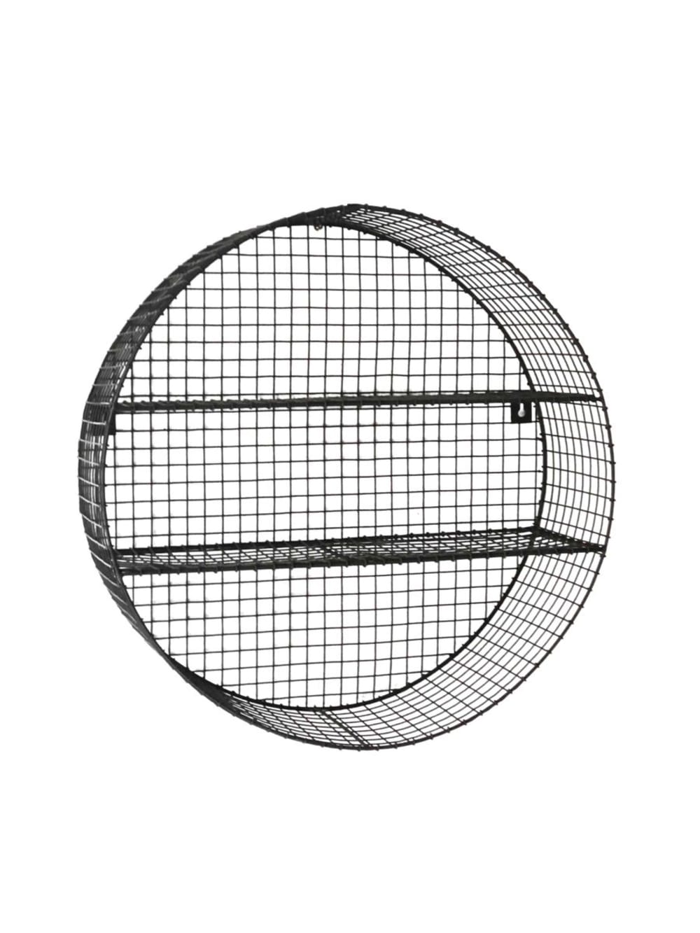 Etagère murale ronde métal grillagé