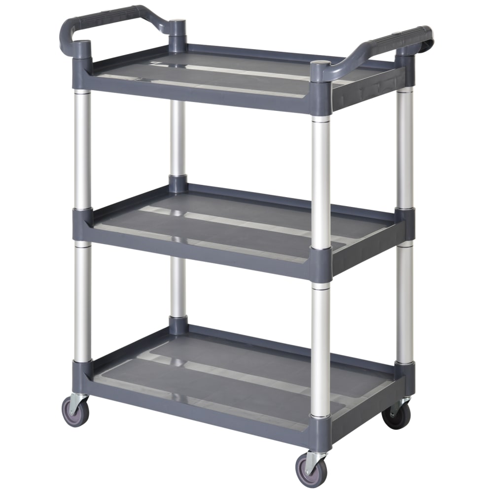 Carro de almacenamiento 88x44x93 cm plateado y gris