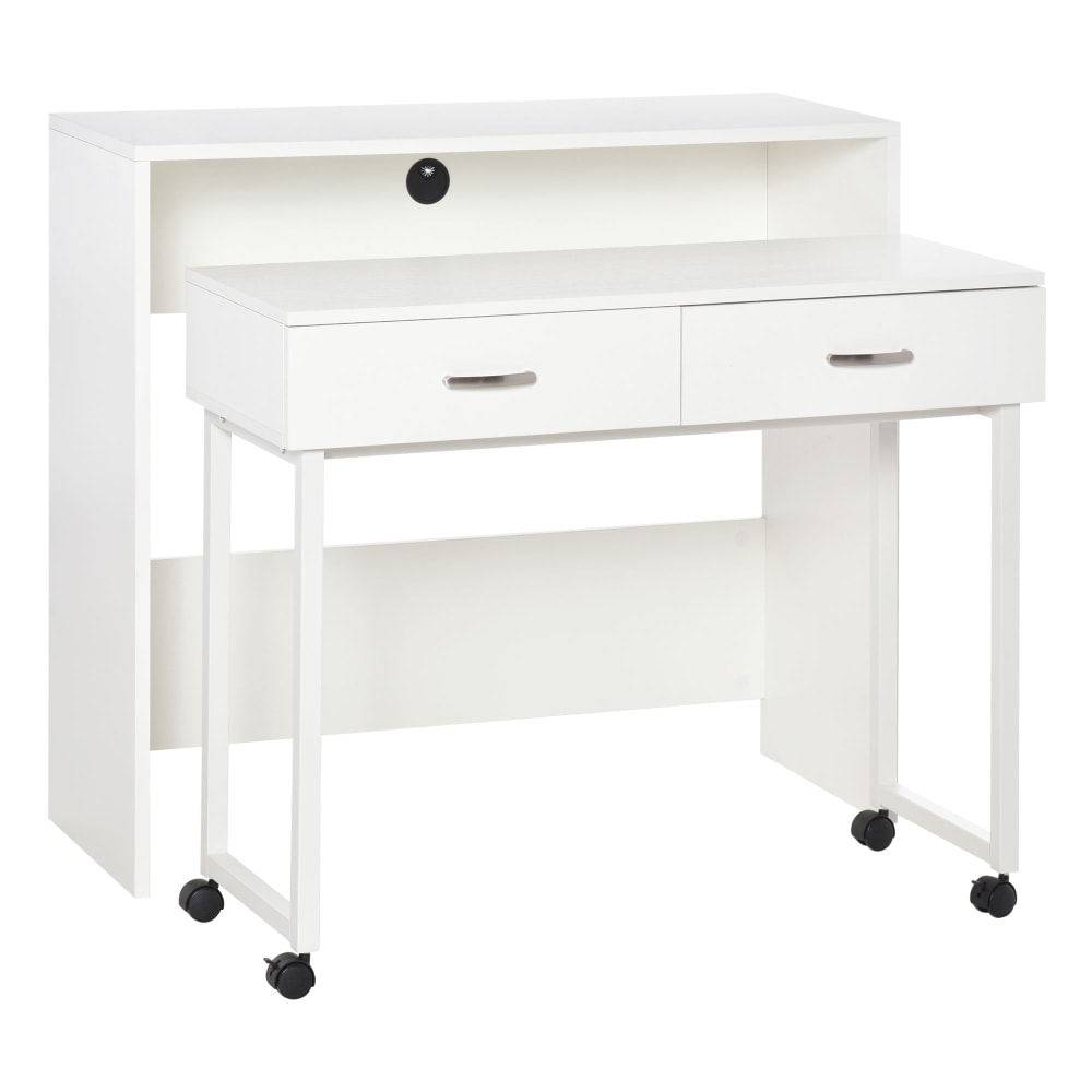 Set 2 escritorios apilables 100x36x88 cm blanco