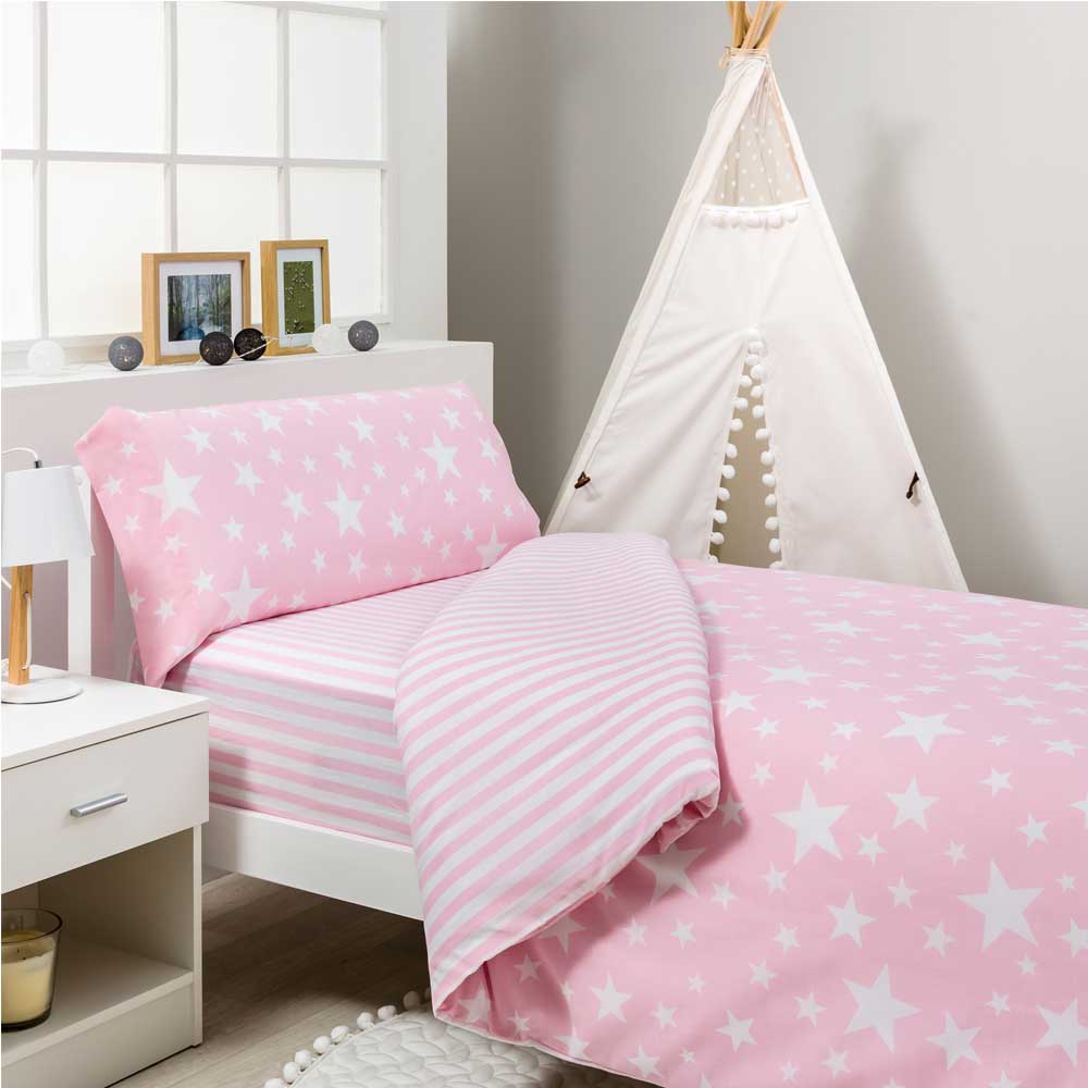 Funda Nordica Infantil algodón poliester rosa 180x260 Cama de 105