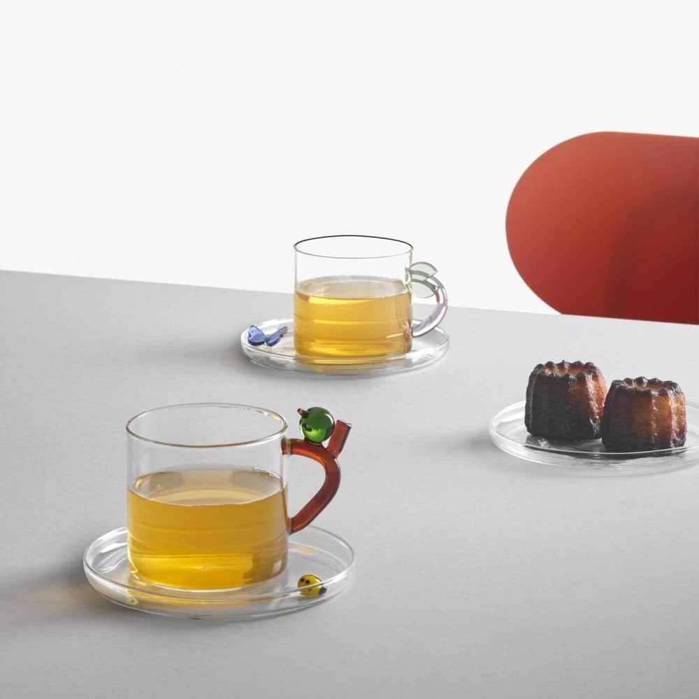 Becher aus Borosilikatglas, Eichhörnchen, bernstein/braun, 450 ml