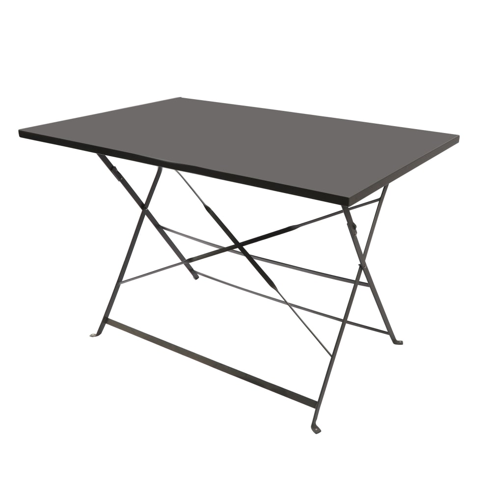 SUNNYDAYS Table rectangulaire de jardin en métal gris anthracite. Dimensions: Hauteur 70cm x Longueur 110cm x largeur 70cm Couleur: gris Matière: