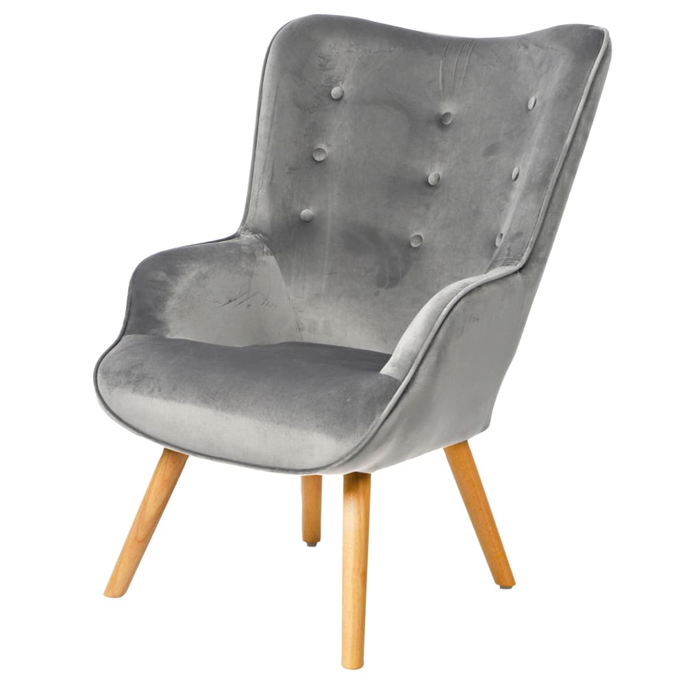 fauteuil velours gris
