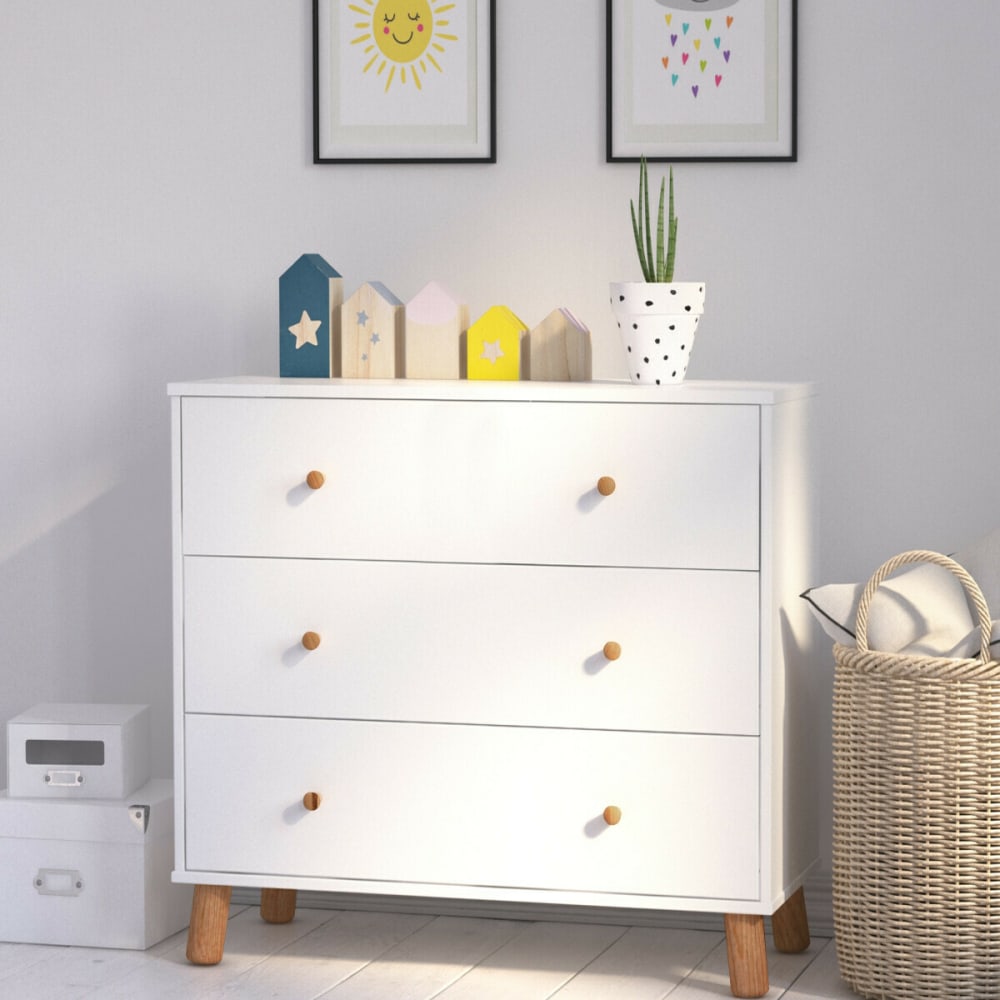 Commode enfant blanc et bois - Maisons du Monde