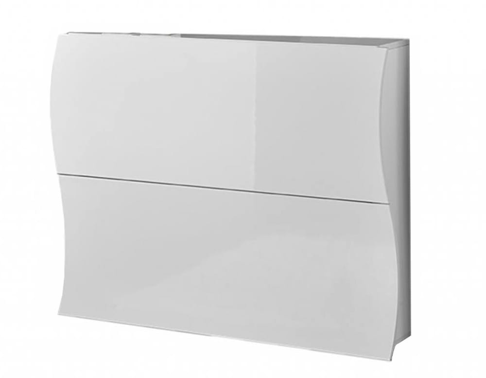 Meuble à chaussures effet bois blanc brillant 101x27 cm