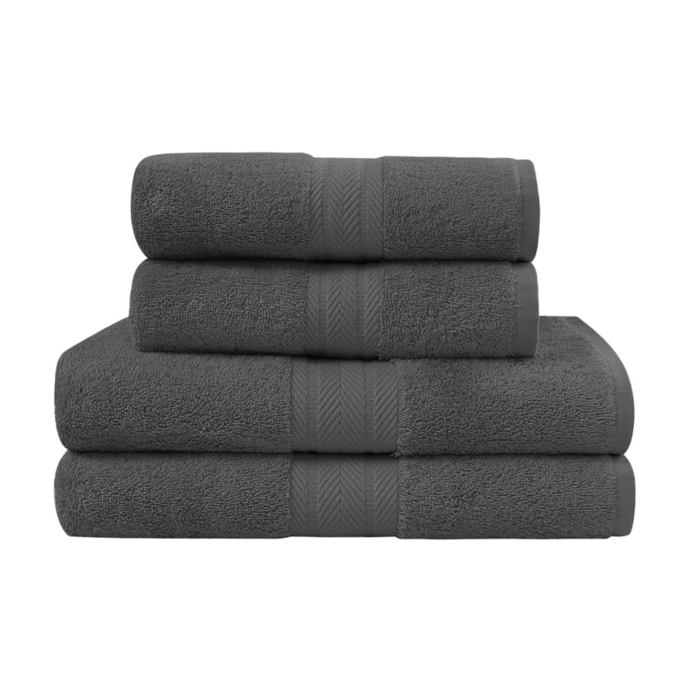 Ensemble de bain 4 pièces en coton Anthracite