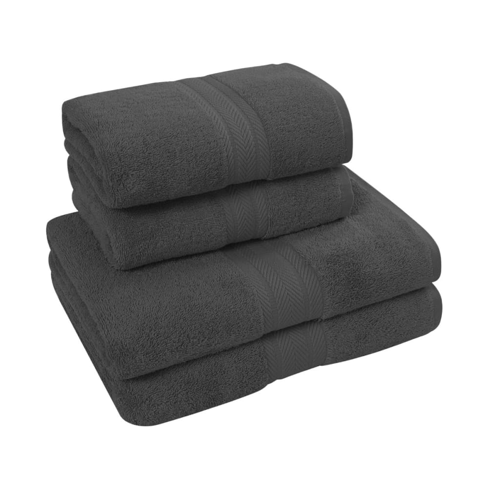 Ensemble de bain 4 pièces en coton anthracite - Maisons du Monde
