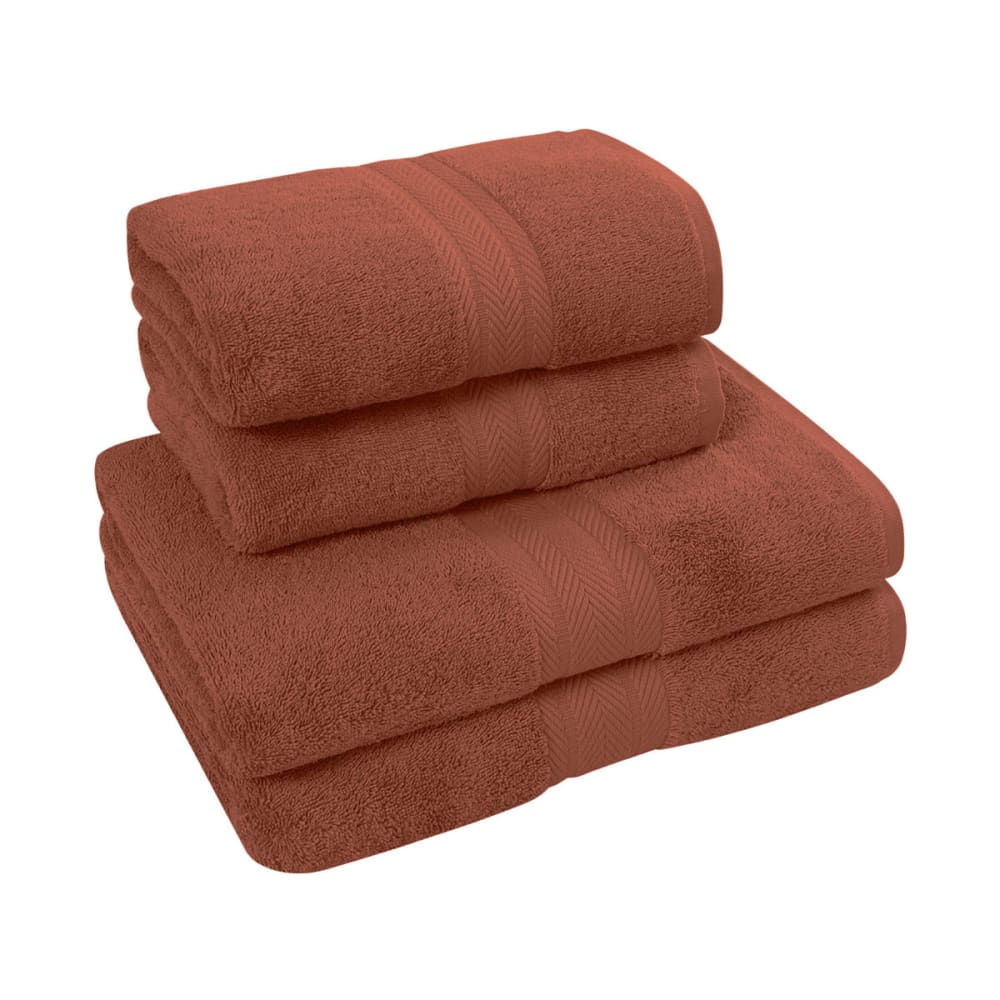 Ensemble de bain 4 pièces en coton terracota - Maisons du Monde