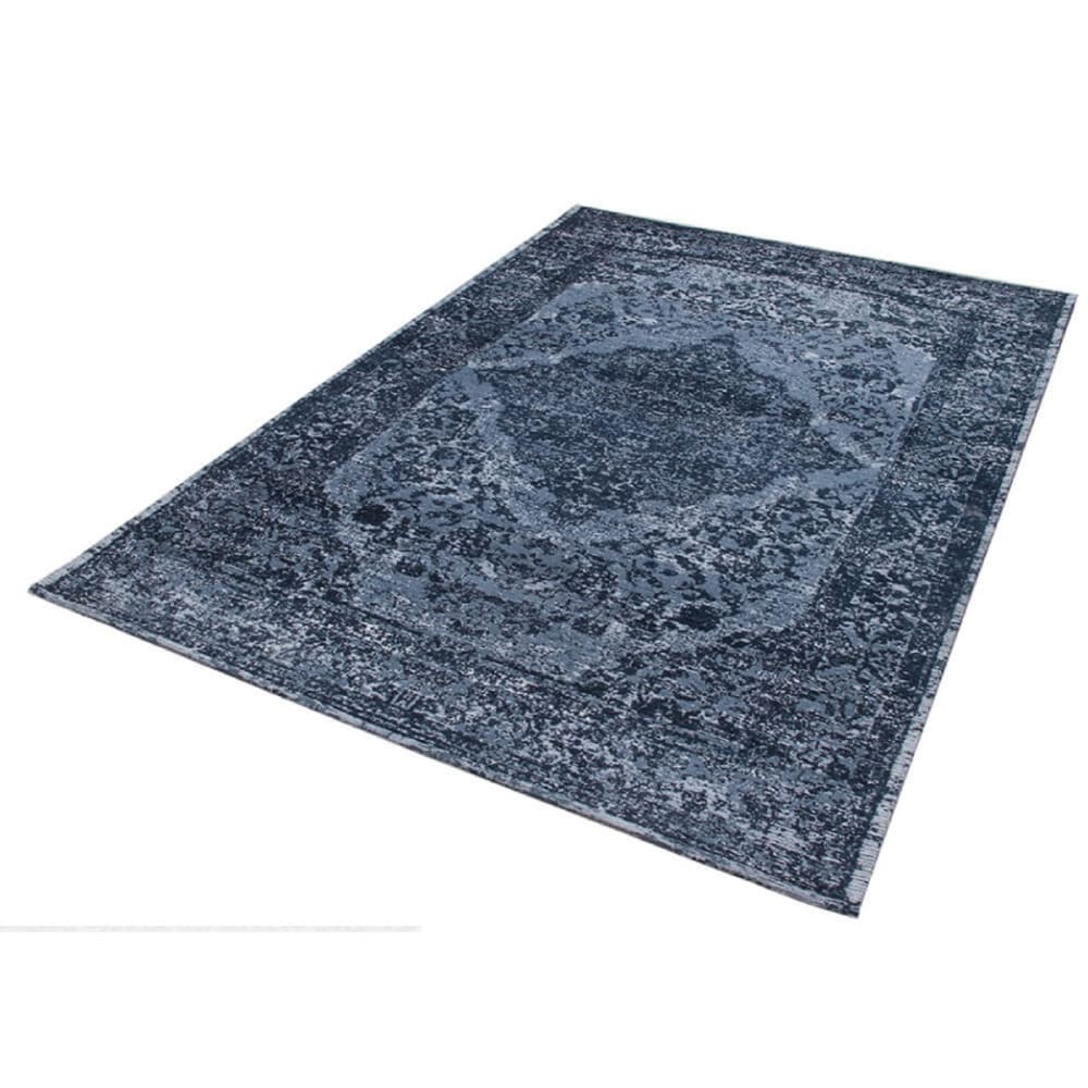 Tapis de salon en coton bleu 80x150 cm — vue 3
