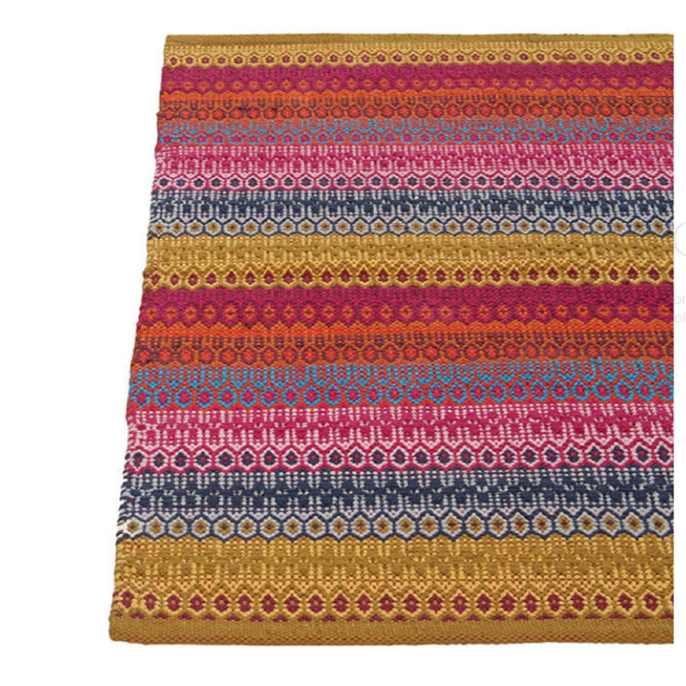 Tapis de salon en coton multicolore 140x200 cm — vue 3