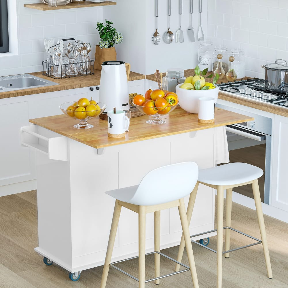 Carrito de cocina 128.8x75.5x92.5 cm blanco - Maisons du Monde