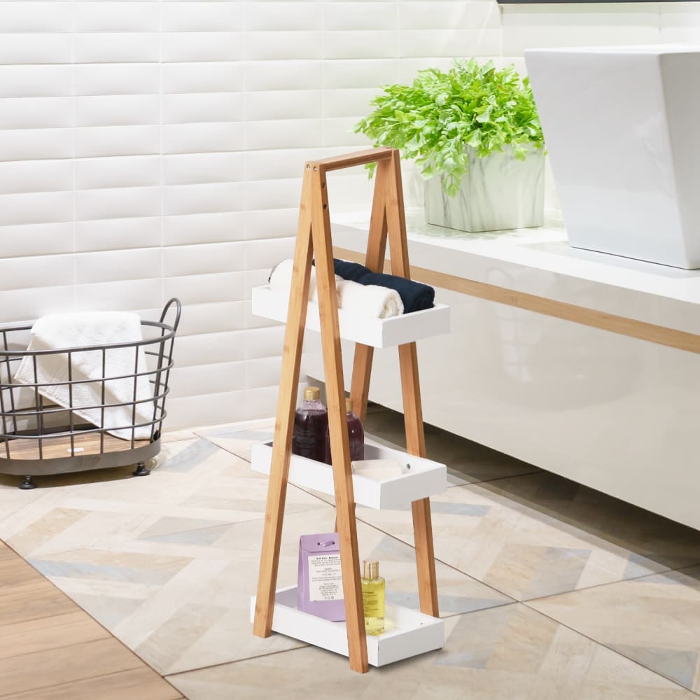 Armario de baño 30x18x81 cm natural y blanco - Maisons du Monde