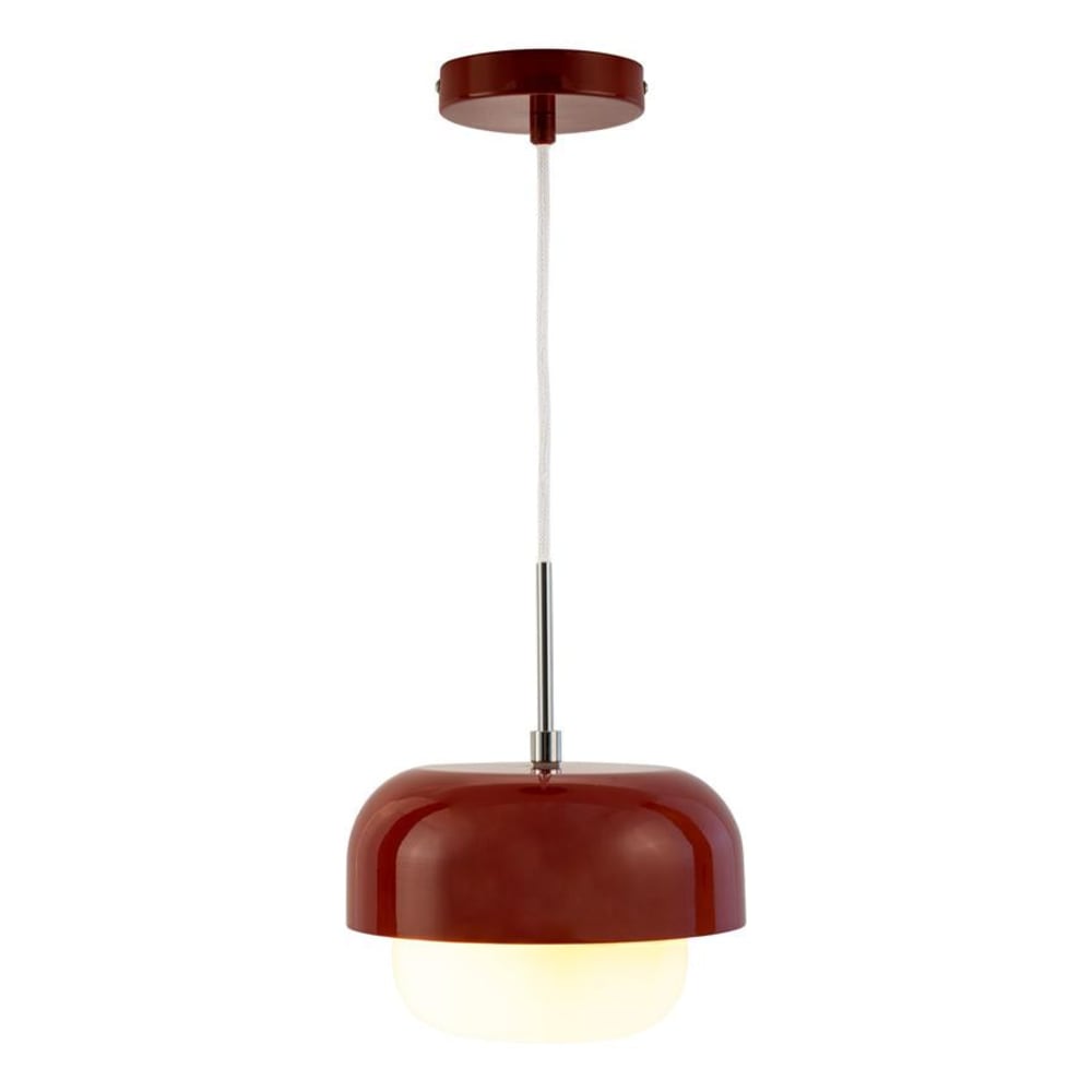 Suspension en verre et métal rouge foncé
